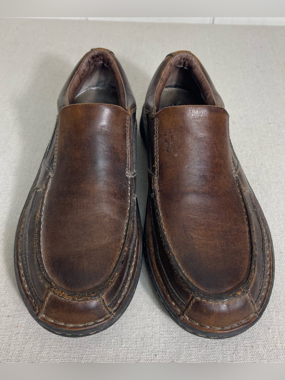 Skechers Slip-on Loafer Men's Size 9 M Relaxed Fit Carrera Brown Leather Shoes